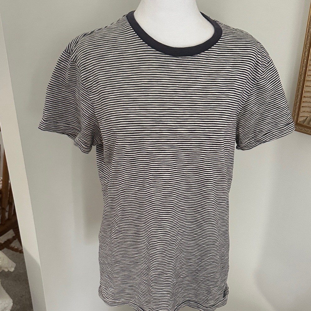 Denim Supply Ralph Lauren Men's Navy& White Striped Crewneck T-Shirt size M